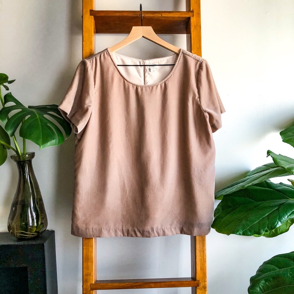 J. Crew SZ M Blush Velvet Tee!